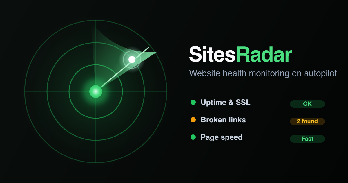 SitesRadar — official preview image